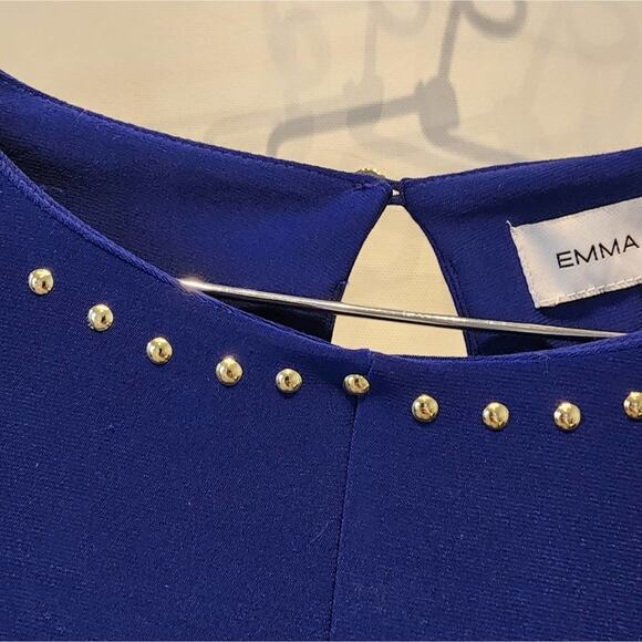 Emma & Michele New Blue Stretch Dress Bell Sleeves Party Dress Size M - Picture 9 of 13